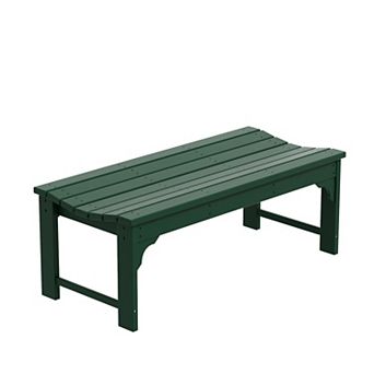 Malibu Backless Plastic Outdoor Bench For Patio Garden