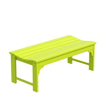 Malibu Backless Plastic Outdoor Bench For Patio Garden