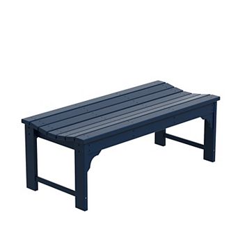 Malibu Backless Plastic Outdoor Bench For Patio Garden