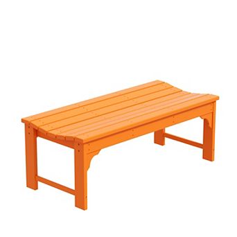Malibu Backless Plastic Outdoor Bench For Patio Garden