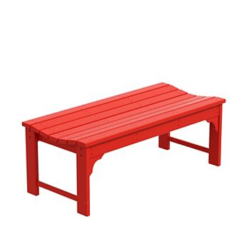 Malibu Backless Plastic Outdoor Bench For Patio Garden