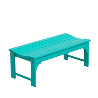 Malibu Backless Plastic Outdoor Bench For Patio Garden
