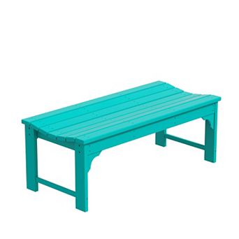 Malibu Backless Plastic Outdoor Bench For Patio Garden