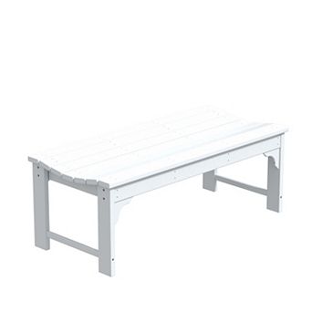Malibu Backless Plastic Outdoor Bench For Patio Garden