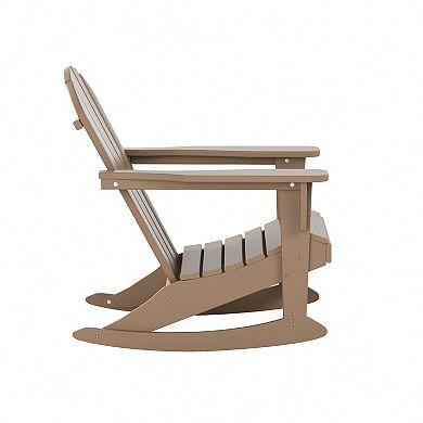 Malibu Outdoor Patio Poly Adirondack Rocking Chair