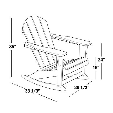 Malibu Outdoor Patio Poly Adirondack Rocking Chair