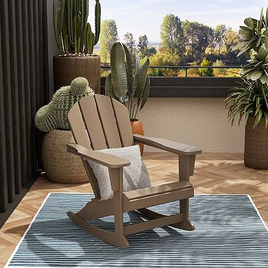 Malibu Outdoor Patio Poly Adirondack Rocking Chair