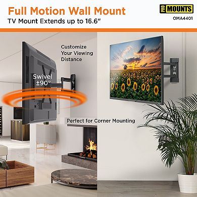 ProMounts Full Motion TV Wall Mount for TVs 23" - 60" Up to 88 lbs