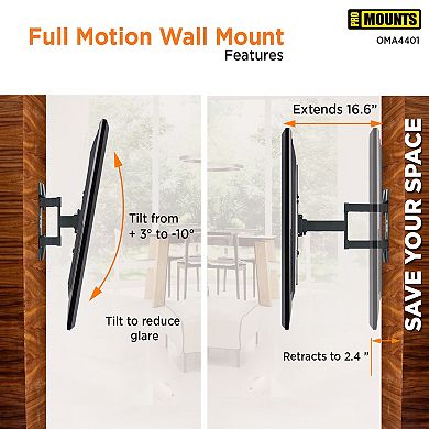 ProMounts Full Motion TV Wall Mount for TVs 23" - 60" Up to 88 lbs