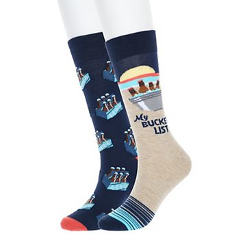 Men's 2-Pack Novelty Crew Socks