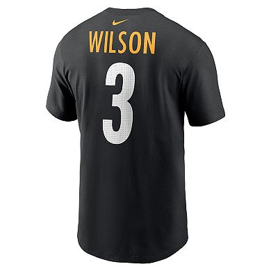 Men's Nike Russell Wilson Black Pittsburgh Steelers Name & Number T-Shirt