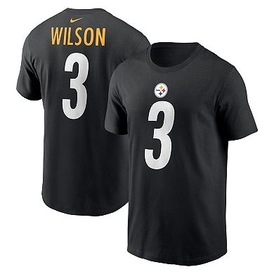 Men's Nike Russell Wilson Black Pittsburgh Steelers Name & Number T-Shirt
