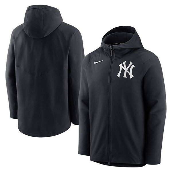 Men s Nike Navy New York Yankees Authentic Collection Player Performance Hoodie Full Zip Jacket