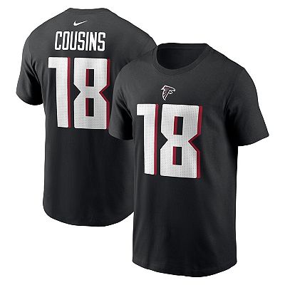 Men s Nike Kirk Cousins Black Atlanta Falcons Player Name Number T Shirt