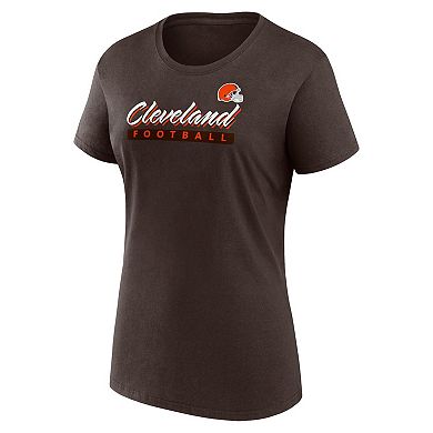 Women's Fanatics Brown/White Cleveland Browns Risk Two-Pack T-Shirt Set