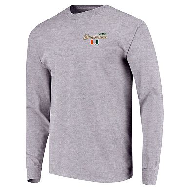 Youth Gray Miami Hurricanes Retro Script Long Sleeve T-Shirt