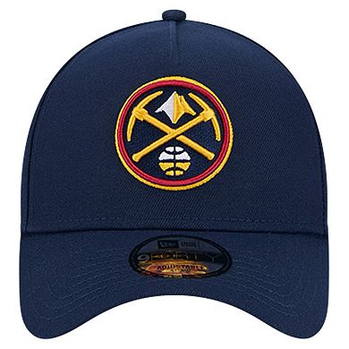 Men's New Era Navy Denver Nuggets A-Frame 9FORTY Adjustable Hat