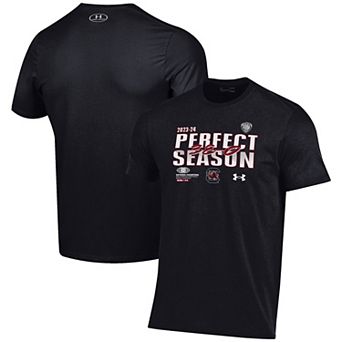 Men's Under Armour Black South Carolina Gamecocks 2024 NCAA Women's Basketball National Champions Perfect Season T-Shirt