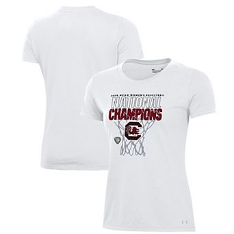 Women's Under Armour White South Carolina Gamecocks 2024 NCAA Women's Basketball National Champions Locker Room T-Shirt