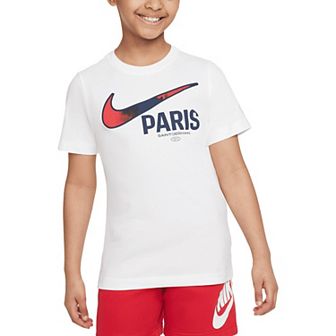Youth Nike White Paris Saint-Germain Swoosh T-Shirt