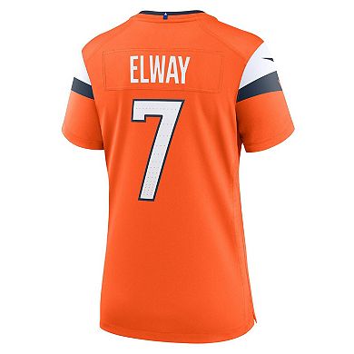 Women's Nike John Elway Orange Denver Broncos Retired Player Game Jersey