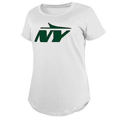 Women's New Era White New York Jets NY Logo T-Shirt