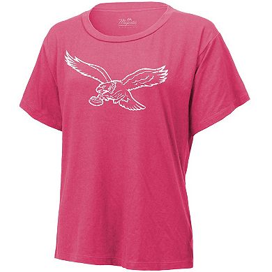 Women's Majestic Threads Saquon Barkley Pink Philadelphia Eagles Name & Number T-Shirt