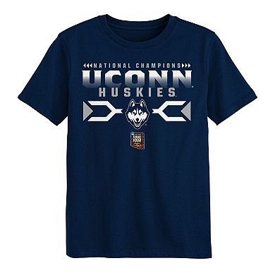 Preschool  Navy UConn Huskies 2024 NCAA Men's Basketball National Champions Bracket T-Shirt