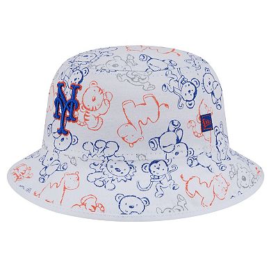 Toddler New Era White New York Mets Animal Bucket Hat