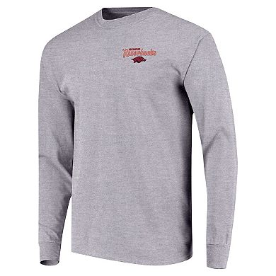 Youth Gray Arkansas Razorbacks Retro Script Long Sleeve T-Shirt