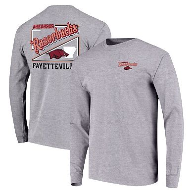 Youth Gray Arkansas Razorbacks Retro Script Long Sleeve T-Shirt