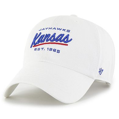 Women's '47 White Kansas Jayhawks Sidney Clean Up Adjustable Hat