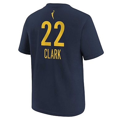 Youth Nike Caitlin Clark Navy Indiana Fever 2024 WNBA Draft Explorer Edition Player Name & Number T-Shirt
