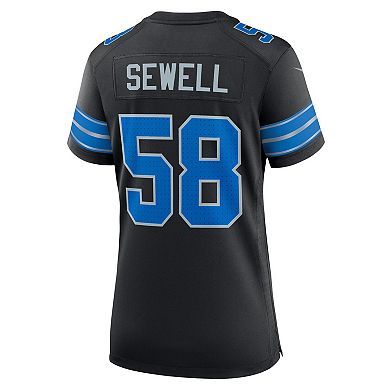 Women's Nike Penei Sewell Black Detroit Lions 2nd Alternate Game Jersey