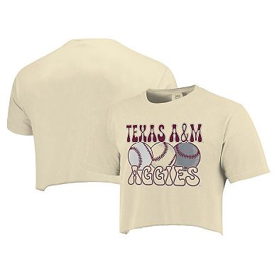 Women's Natural Texas A&M Aggies Comfort Colors Baseball Cropped T-Shirt