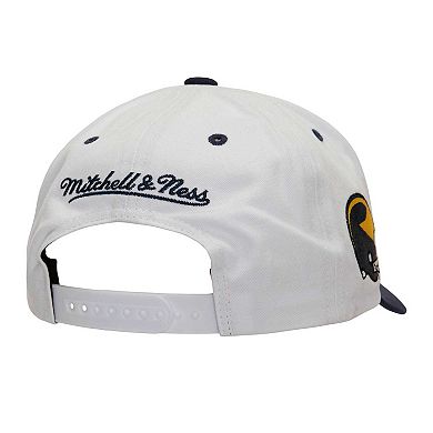 Men's Mitchell & Ness White/Navy Michigan Wolverines Tail Sweep Pro Snapback Hat