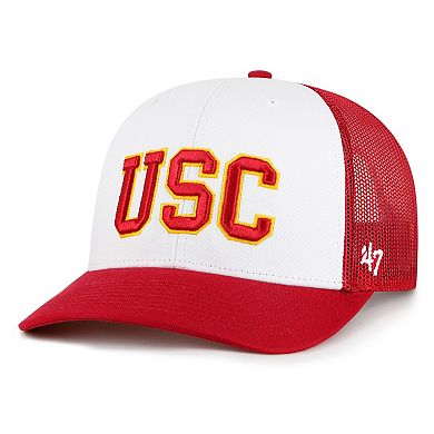 Men's '47 White/Cardinal USC Trojans Freshman Trucker Adjustable Hat