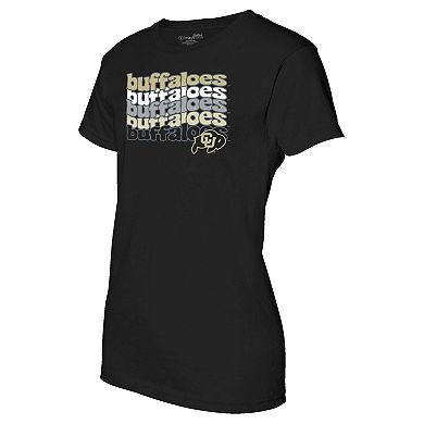 Women's Black Colorado Buffaloes Repeat Slogan Boyfriend T-Shirt