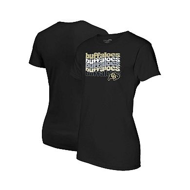 Women's Black Colorado Buffaloes Repeat Slogan Boyfriend T-Shirt