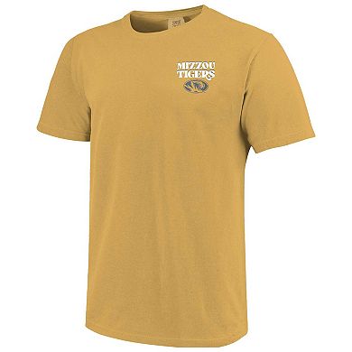Women's Gold Missouri Tigers Comfort Colors Checkered Mascot T-Shirt