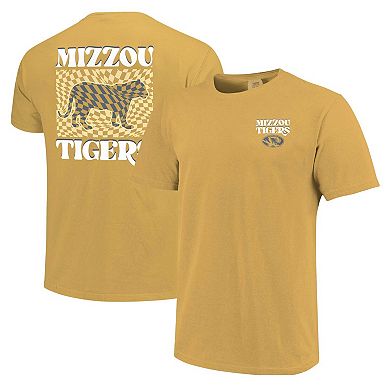 Women's Gold Missouri Tigers Comfort Colors Checkered Mascot T-Shirt