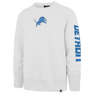 Men's '47 White Detroit Lions Headline Pullover Sweatshirt