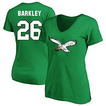 Women's Fanatics Branded Saquon Barkley Kelly Green Philadelphia Eagles Plus Size Name & Number V-Neck T-Shirt