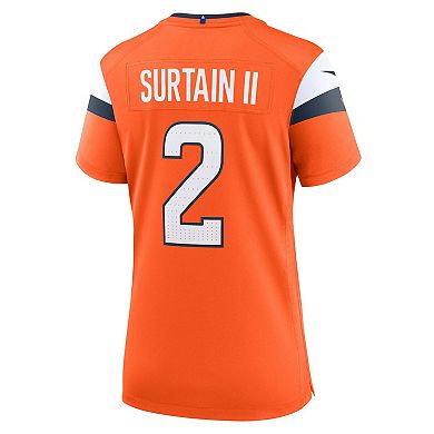 Women's Nike Patrick Surtain II Orange Denver Broncos Mile High Collection Game Jersey