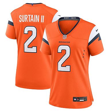 Women's Nike Patrick Surtain II Orange Denver Broncos Mile High Collection Game Jersey