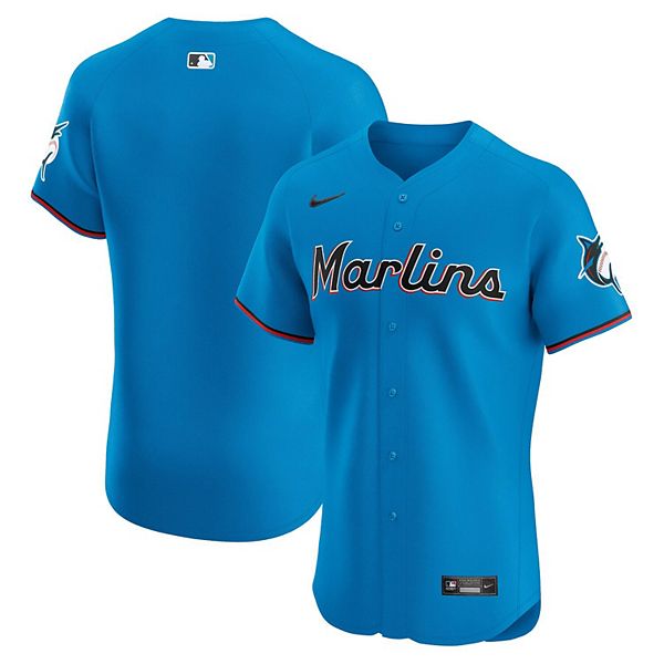 Men's Nike Blue Miami Marlins Alternate Vapor Premier Elite Patch Jersey