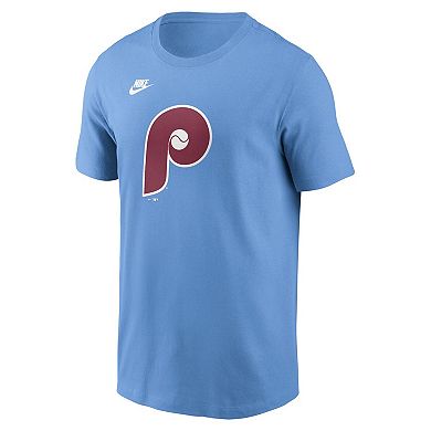 Men's Nike Light Blue Philadelphia Phillies Cooperstown Collection Team Logo T-Shirt