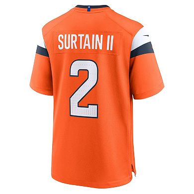 Men's Nike Patrick Surtain II Orange Denver Broncos Game Jersey