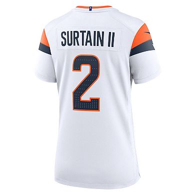 Women's Nike Patrick Surtain II White Denver Broncos Mile High Collection Game Jersey