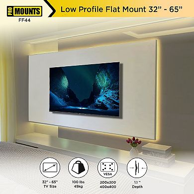 ProMounts Flat TV Wall Mount for TVs 32" - 65" Up to 100 lbs